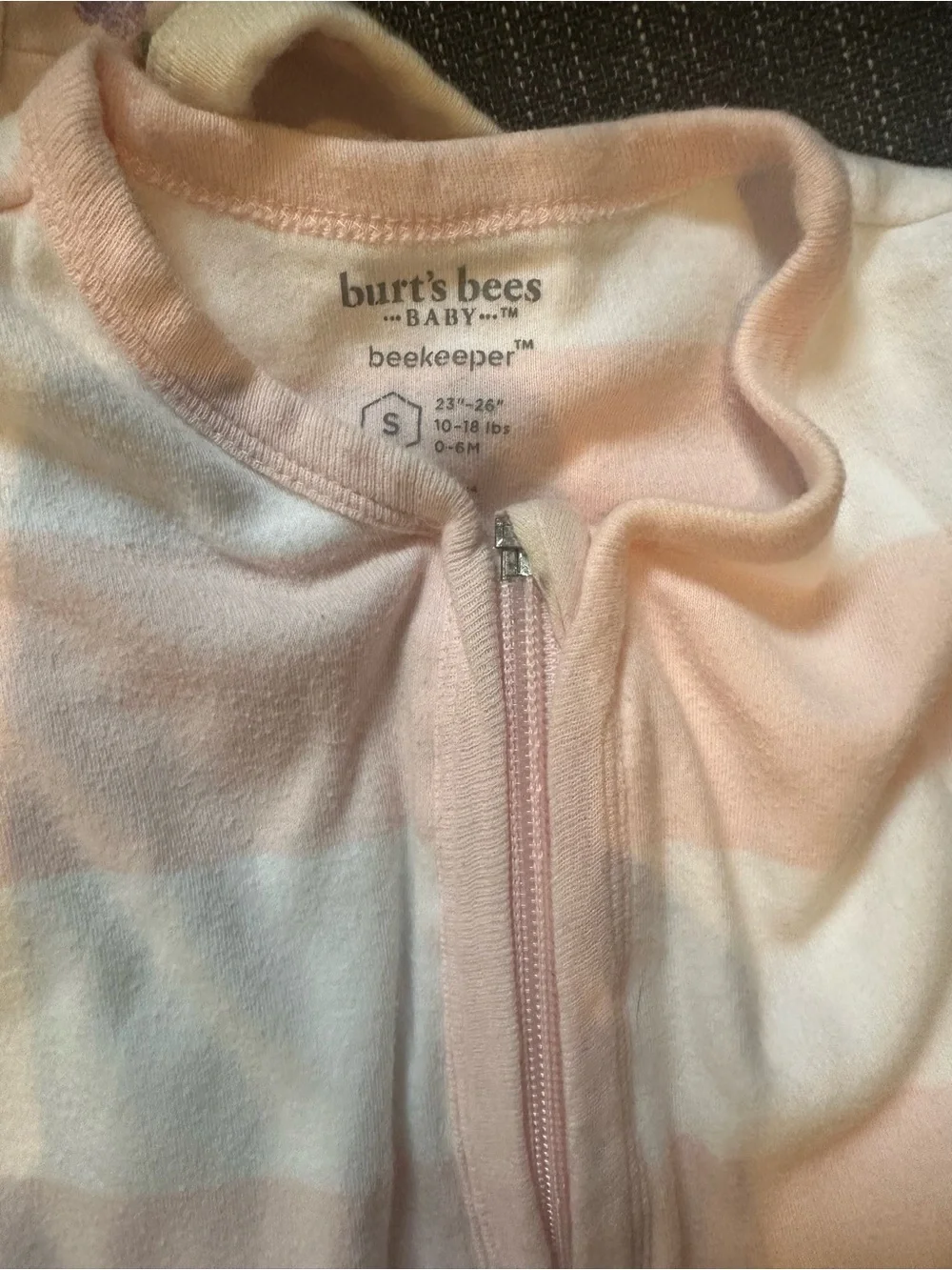 Burt's Bees Baby Pink & White Striped Sleeveless Sleep Sack - Kids Pajamas